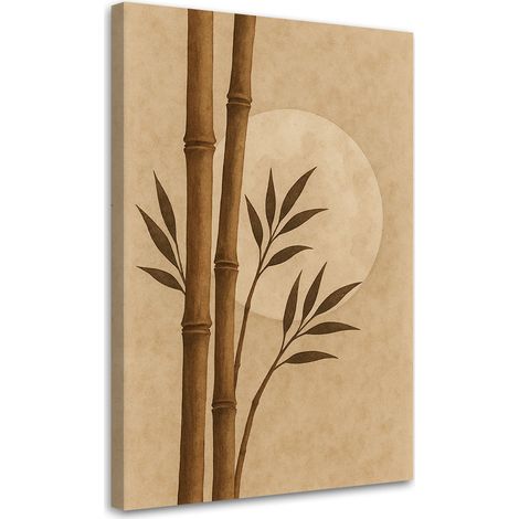 Quadro su tela, Papaveri Bambà¹ Acquerello Marrone Natura - 60x90 (1/3)