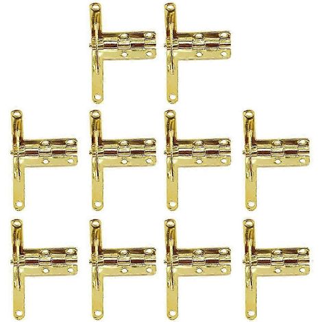 Lot de 10 charnières de support dorées pour couvercle en bois de boîte à bijoux et montres anciennes (1/5)