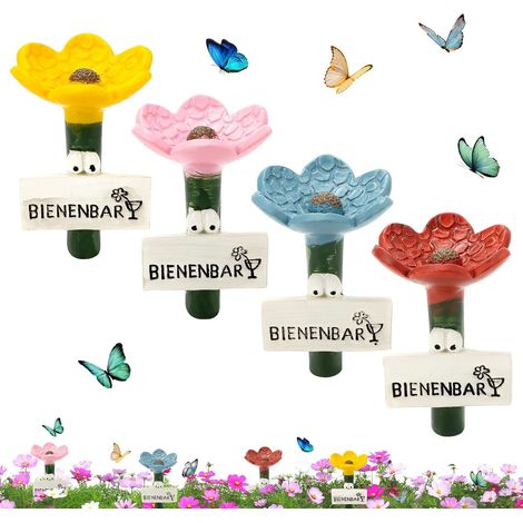 Lot de 4 Abreuvoirs à Abeilles Fleur Forme Station Abreuvement Abeilles Gobelets Abreuvoirs de Jardin pour Abeilles Papillons et Pollinisateurs (1/5)