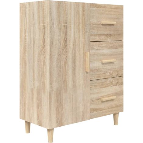 Credenza cassettiera mobile contenitore organizer cucina soggiorno salotto sonoma 695 x 34 x 90 cm legno ingegnerizzato marrone 020031675