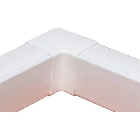 Mc Distribution – Coude intérieur 90° pour goulotte électrique – PVC blanc RAL9003 – Résistant au feu et antichoc – Dimensions 110 mm