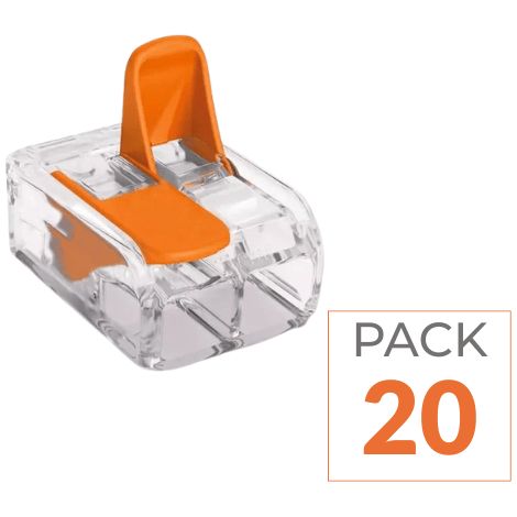 Borne de raccordement à levier 2 entrées - Pack de 20 - SILAMP (1/2)