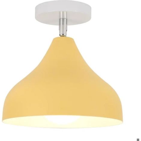 Plafonnier Moderne Indutsriel,E27 Lampe de Plafond Intérieur Vintage Abat-jour en Métal 20cm Luminaire Retro pour Couloir (1/5)
