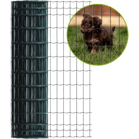 Clôture à domicile – Grillage Jarditor Brico – Maille 100 x 50 mm - Fil 2,2 mm - Longueur 25 m – Hauteur 1,50 cm – Couleur vert (1/3)