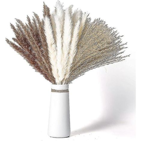 60 Bündel natürliche getrocknete Pampas, 17,5" flauschige Stiele, für Heimdekoration, Hochzeit (1/5)