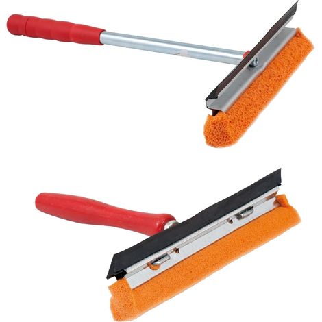 Raclette vitre voiture Novaliv 21 cm manche bois 16 cm + manche métal-plastique 31 lèvre raclette et éponge caoutchouc raclette vitre voiture