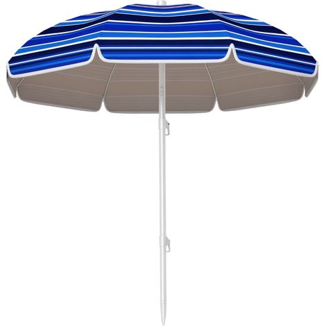 Parasol de plage Ø 1,8 m grand parasol inclinable pliable protection solaire UPF50+ légère sac de transport multicolore (1/5)