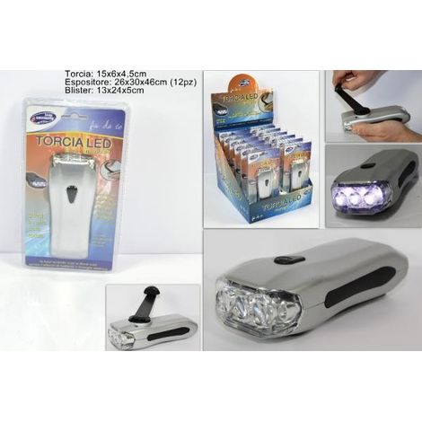 Torcia a led con ricarica manuale