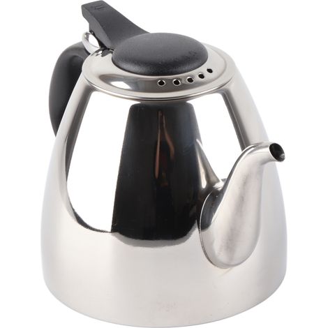 1,5-Liter-Edelstahl-Wasserkocher für Tee und Kaffee, geeignet für Kochfelder und Gasherde, hitzebeständiger Griff, 1,2 l/1,5 l (1/5)
