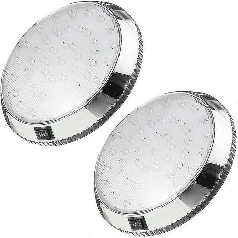 Éclairage intérieur pour camping-car, 2 plafonniers LED 12 V de type dôme, 46 LED, avec interrupteur marche/arrêt, spots encastrés. (1/5)