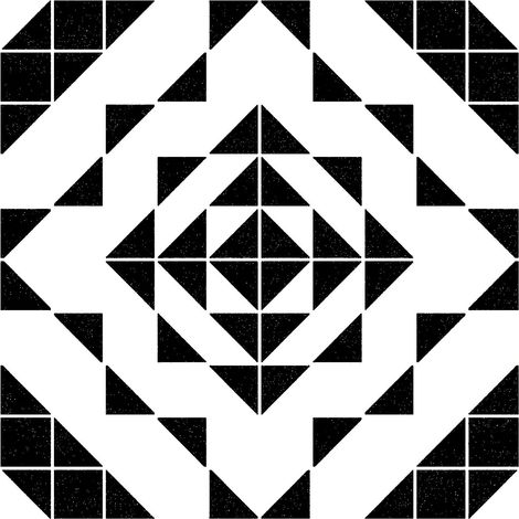 JSSEVN - Black and white peel and stick floor tiles - Black and white geometric floor tiles - 30 x 30 cm, 10 pieces per roll (1/5)