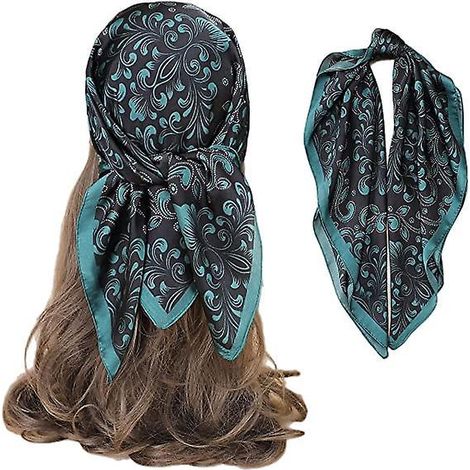 Quadratisches Satintuch (Dunkelgrün, 70 x 70 cm) – Haarband für Damen, Accessoire für Mädchen, Geschenkidee (1/5)