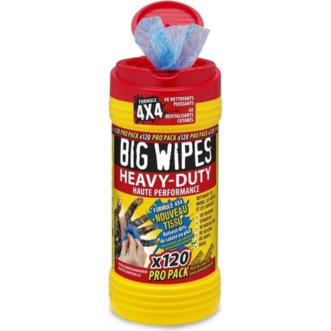 Tube de lingettes industrielles HEAVY-DUTY - Tube de 100 linguettes industrielles