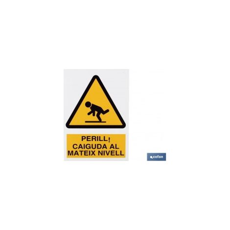 Insegna in polistirolo 297x210 mm - perill caiguda mateix levell