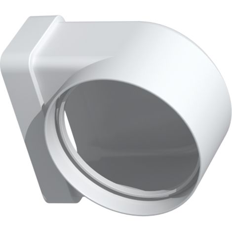 Unelvent – Coude mixte PVC rigide rectangulaire 40 x 110 mm – Équivalent diamètre circulaire 80 mm – Réducteur et manchon VMC – 832105