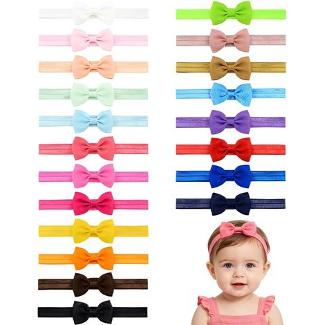 20 diademas para bebé niña, cintas para el cabello con lazos elásticos, accesorios para niños (1/5)