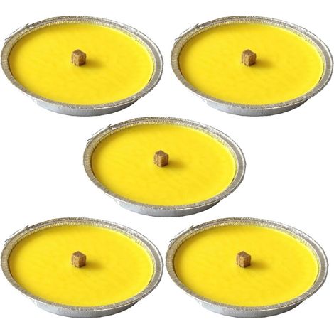 5 BOUGIES À LA CITRONNELLE TORCHE ALUMINIUM PARFUM D'AMBIANCE ANTI-MOUSTIQUES 15 CM (1/4)