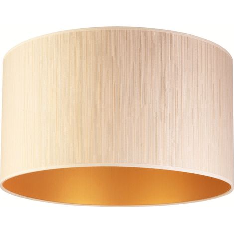 [NEUWERTIG] B-Ware Deckenleuchte Lampe Essex strukturierter Stoff Textil gold Kunststoff (1/2)