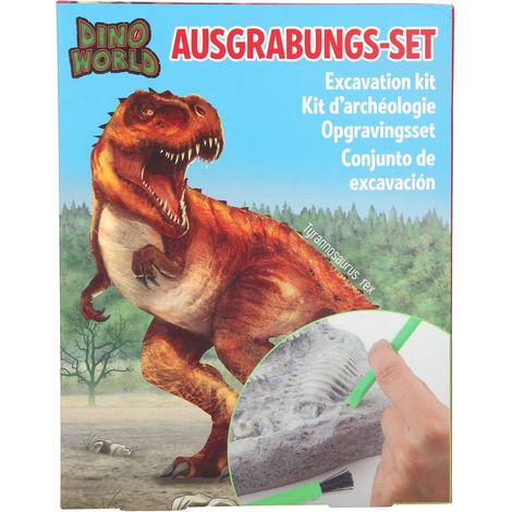 Kit de décapage, Grand Bloc de plâtre avec Un Squelette Dinosaure 13 pièces et d'autres Accessoires tels Que Marteau, Burin, Pinceau et Lunettes de Protection (1/5)