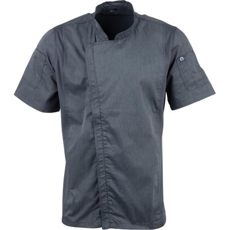 Veste de cuisine mixte légère manches courtes à fermeture éclair Springfield Chef Works Urban bleu encre S