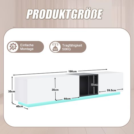 Armoire TV moderne noir et blanc design simple tiroirs compartiments ouverts,structure solide durable déco contemporaine salon.