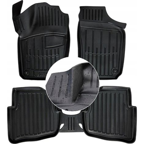 Tapis de sol et essuie-glaces en caoutchouc pour VW Polo 4 (2001-2009) - Canaux UD (1/5)