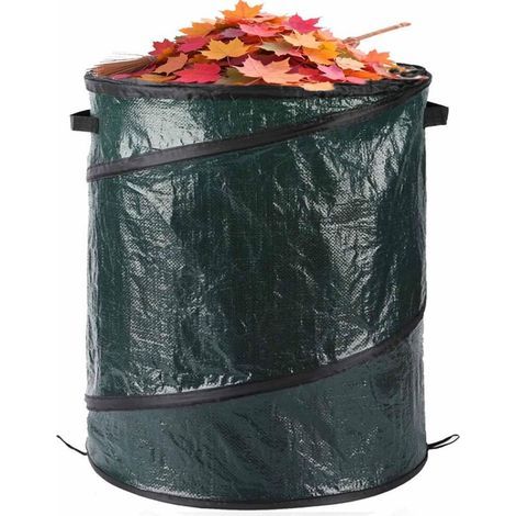 Gartenabfallsäcke, Camping-Müllsäcke, faltbar, robust mit Griffen, wiederverwendbar für Laub, Müll und Spielzeug (1/5)