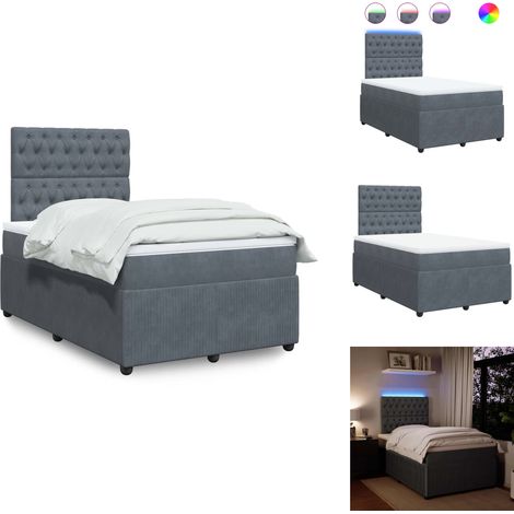 Sommier à lattes de lit et matelas gris foncé 120x190cm velours - Sommier À Lattes De Lit - Sommiers À Lattes De Lit - Lit - Meuble De Chambre À Coucher (1/5)