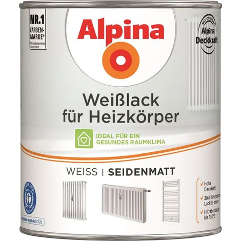 Alpina Heizkörperlack weiß 750 m weiß seidenmatt Lack Weißlack Acryllack