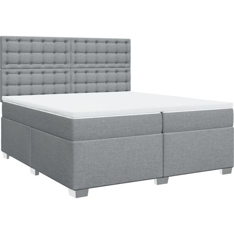 Maison Exclusive - Cama box spring con colchón tela gris claro 20