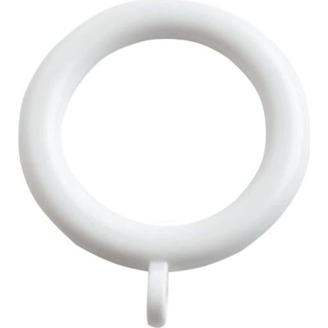 Anneaux de rideau en plastique blanc – Lot de 24 pièces, diamètre extérieur 42 mm, pour tringles de 35 mm (1/2)