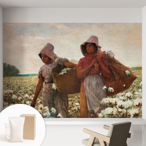 Papier peint intissé avec imprimé pour décoration intérieure pour rénovation a motif - Colle incluse gratuite Travail aux champs 152x104 cm (1/5)