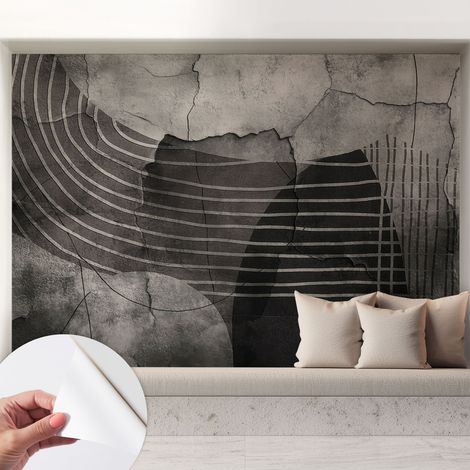 Papier peint adhésif décoratif pour salon chambre et cuisine Facile à poser avec colle Lignes abstraites 208x146 cm (1/5)