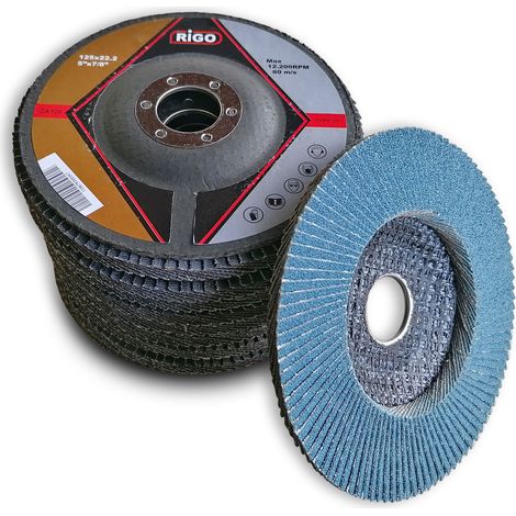 Oc-Pro – Lot de 10 disques à lamelles zirconium 125 mm grain 120 – Pour acier inoxydable et aluminium – Performance optimale pour meulage