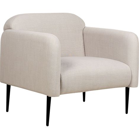 Poltrona Sedia Retro Art Deco Tessuto Lino Gambe in metallo Soggiorno Grigio Talpa e Nero Stouby