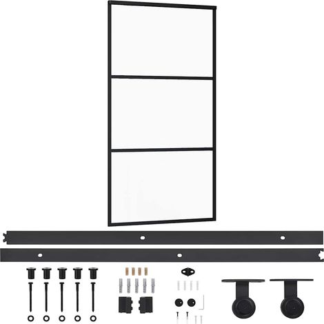 Maison Exclusive - Porte coulissante et quincaillerie Verre et Aluminium 102x205cm (1/5)