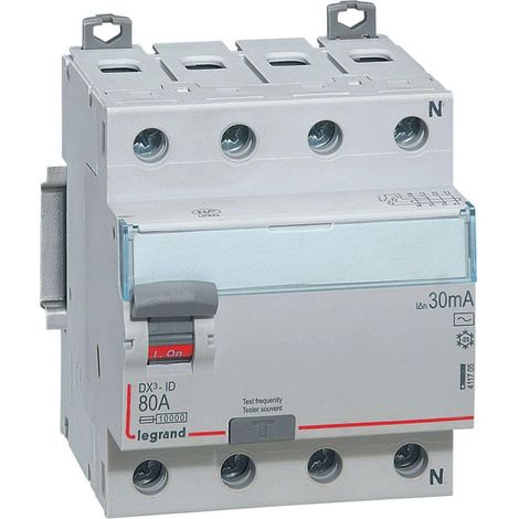Legrand P304 Disjoncteur différentiel 4P 80A 30mA gris