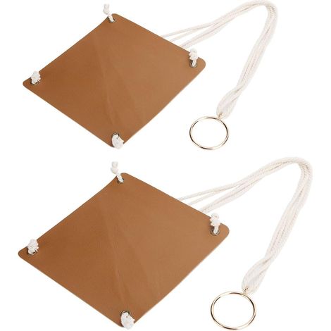 Suspension pour plantes avec corde en coton, panier suspendu d'intérieur cuir PU, 20 x 62 cm (1/5)