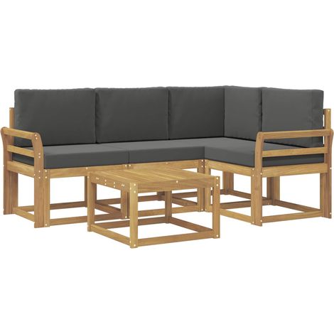 Set di divani da esterno 5 pz 4-Posti Bianco e Antracite vidaXL (1/5)