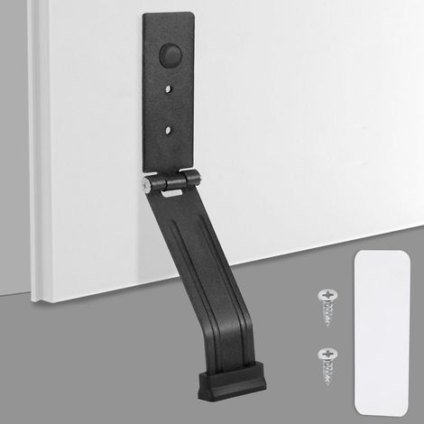 1 butée de porte noire, butée de porte à pédale simple et magnétique puissante, butée de porte pliable en métal, adaptée à toutes les butées de porte pour sols durs (1/5)