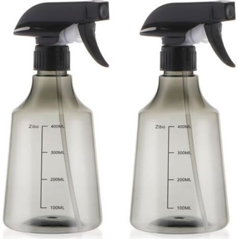 Lot de 2 bouteilles d'eau avec vaporisateur à brume fine et feuilles pour plantes, gris (1/5)
