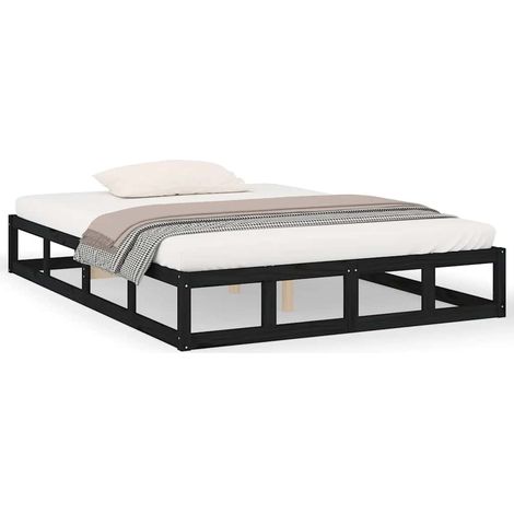 Maison Exclusive - Massivholzbett Schwarz 120x190 cm (1/5)