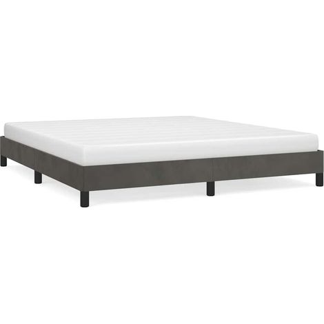Giroletto senza Materasso Grigio Scuro 160x200 cm Velluto vidaXL (1/5)