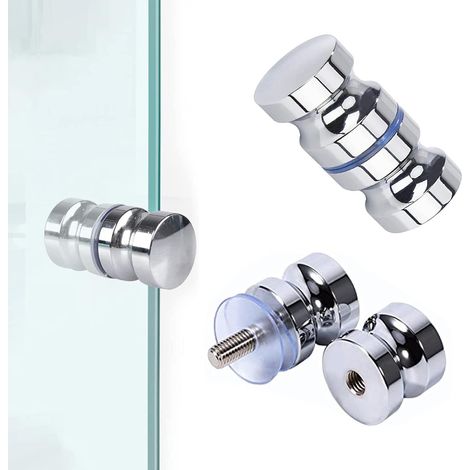 2 paires de poignées de porte de douche en acier inoxydable, poignées de porte de douche coulissantes, poignées de porte de douche e (1/4)