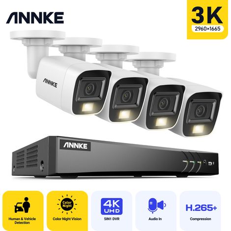 Annke – Caméra de surveillance 3K avec vision nocturne couleur – Micro intégré – Alimentation 12V – Angle de vue 129° – Distance IR jusqu'à 25m (1/5)