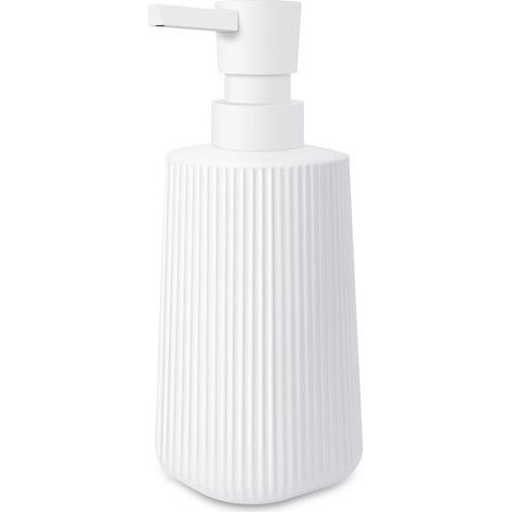 Distributeur de savon,Distributeur Savon Moderne Distributeur de Savon pour Salle de Bain & Cuisine en Verre Distributeur de Savon de Salle de Bain 250ml pour Salle de Bain Plan de Travail (Blanc - 1
