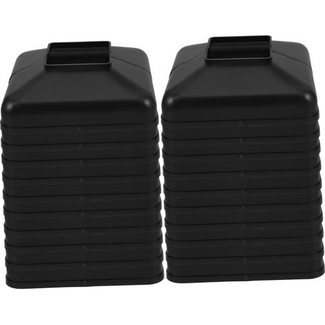 Cache Base de Poteau Carré en Pp Noir, Lot de 20, pour Rampes Escaliers Intérieurs et Clôture, Pose Facile, Couvre les Imperfections, Finition Élégante (1/5)