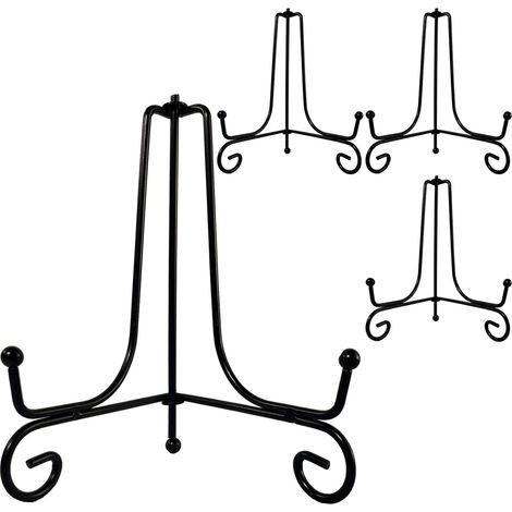 supports décoratifs en fer noir de haute qualité pour panneaux de 15 cm (6 pouces), en métal massif, pour présentation, mini-chevalet, cadre, livre, carte, plaque, bol, support photo. (1/5)