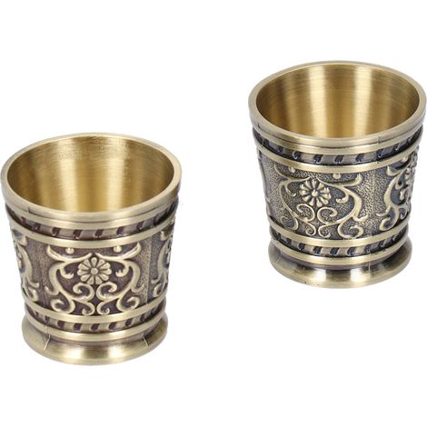 Lot de 2 verres à vin rétro à motif en relief, décoration pour la maison (S Bronze)