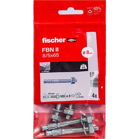 4 goujons d'ancrage FBN II Ø8 x 65 mm /4B - Fischer